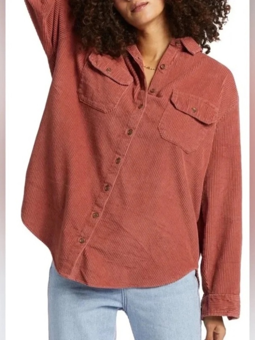Billabong Sienna Corduroy Oversized Button-Up Shacket